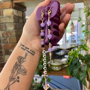 Kuromi Sanrio inspired Kawaii character cosplay handmade beaded claw hair clip